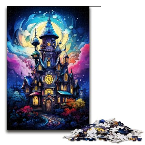 Puzzle für Erwachsene 1000 Teile farbenfrohes psychedelisches Fantasy Haus Geburtstagsgeschenk Geschenke für Teenager ab 14 Jahren 75 x 50 cm von zouxangzz