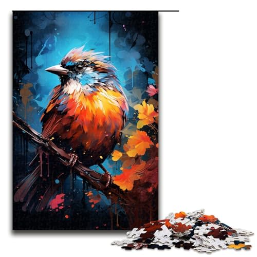 Puzzle für Erwachsene 1000 Teile farbenfrohes psychedelisches Fantasy Spatzen Puzzle Spiele Spielzeug Geschenk geeignet als Schreibtischdekoration 75 x 50 cm von zouxangzz