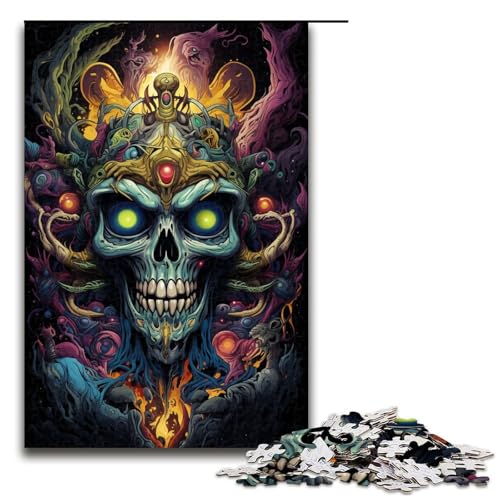 Puzzle für Erwachsene 1000 Teile farbenfrohes psychedelisches Fantasy Totenkopf Hexen Puzzle Holzpuzzle Lernspiel Herausforderungsspielzeug 75 x 50 cm Puzzle für Erwachsene 1000 Teile farbenfrohes psychedelisches Fantasy Totenkopf Hexen Puzzle Holzpuzzle Lernspiel Herausforderungsspielzeug 75 x 50 cm von zouxangzz
