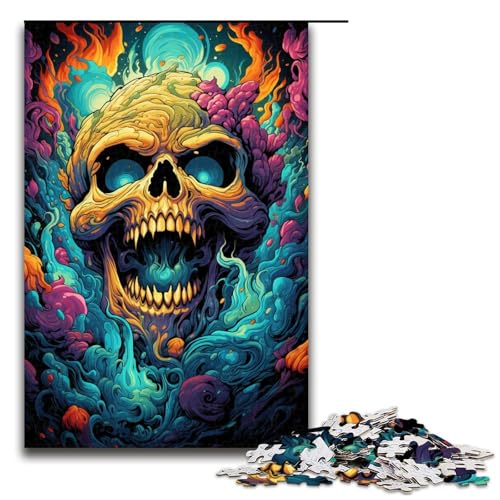 Puzzle für Erwachsene 1000 Teile farbenfrohes psychedelisches Fantasy Totenkopf Holzpuzzle für Kinder Lernspiel 75 x 50 cm Puzzle für Erwachsene 1000 Teile farbenfrohes psychedelisches Fantasy Totenkopf Holzpuzzle für Kinder Lernspiel 75 x 50 cm von zouxangzz