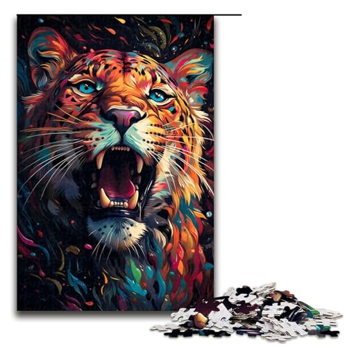 Puzzle für Erwachsene 1000 Teile farbenfrohes psychedelisches Farb Geparden Puzzle Lernspiele für Zuhause DIY Spielzeug tolles Geschenk für Spiele 75 x 50 cm Puzzle für Erwachsene 1000 Teile farbenfrohes psychedelisches Farb Geparden Puzzle Lernspiele für Zuhause DIY Spielzeug tolles Geschenk für Spiele 75 x 50 cm von zouxangzz