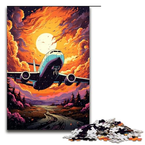Puzzle für Erwachsene 1000 Teile farbenfrohes psychedelisches Flugzeug Heimdekoration Puzzle Spielzeug Geschenk für die ganze Familie 75 x 50 cm von zouxangzz