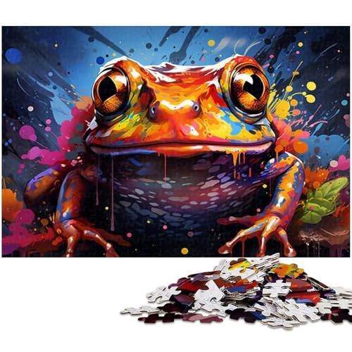 Puzzle für Erwachsene 1000 Teile farbenfrohes psychedelisches Frosch Puzzle für Erwachsene Papierpuzzle tolle Geschenke zu Weihnachten 1000 Teile (38 x 26 cm) von zouxangzz