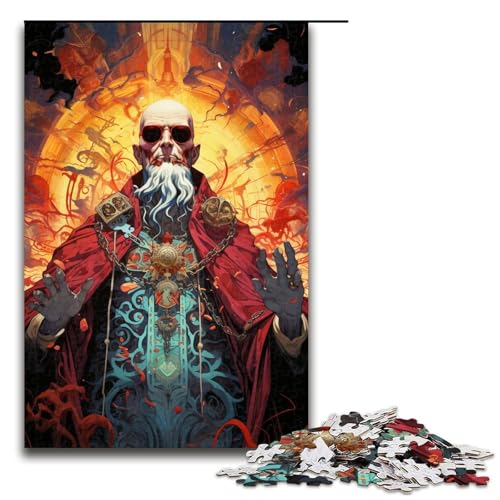 Puzzle für Erwachsene 1000 Teile farbenfrohes psychedelisches Holzpuzzle 75 x 50 cm von zouxangzz