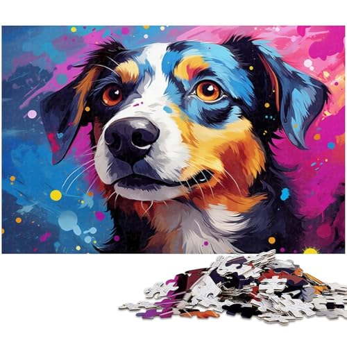 Puzzle für Erwachsene 1000 Teile farbenfrohes psychedelisches Jack Russell Terrier Puzzle Spielzeug einzigartige Heimdekoration und Geschenke geeignet für Teenager ab 14 Jahren 1000 Teile (38x26cm) von zouxangzz