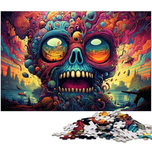 Puzzle für Erwachsene 1000 Teile farbenfrohes psychedelisches Kunstpuzzle für Erwachsene Holzspiele für die ganze Familie Weihnachts und Geburtstagsgeschenke 1000 Teile (75 x 50 cm) von zouxangzz