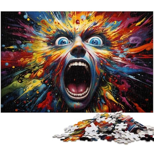Puzzle für Erwachsene 1000 Teile farbenfrohes psychedelisches Kunstpuzzle für Erwachsene Holzspiele für die ganze Familie Weihnachts und Geburtstagsgeschenke 1000 Teile (75 x 50 cm) von zouxangzz