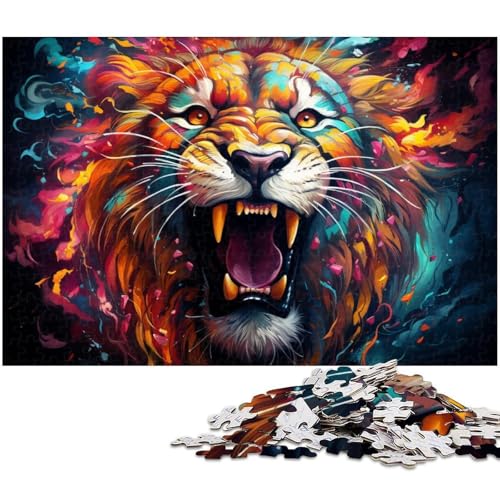Puzzle für Erwachsene 1000 Teile farbenfrohes psychedelisches Löwen Präzisionspuzzle ganze Familie 1000 Teile (75 x 50 cm) von zouxangzz