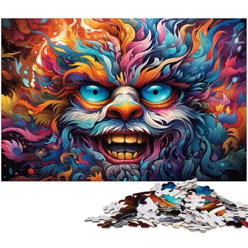 Puzzle für Erwachsene 1000 Teile farbenfrohes psychedelisches Monster Malpuzzle für Erwachsene Papierpuzzle Heimdekoration 1000 Teile (38 x 26 cm) von zouxangzz