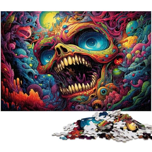 Puzzle für Erwachsene 1000 Teile farbenfrohes psychedelisches Monster präzise geschnittenes Puzzle gutes Geschenk 1000 Teile (38 x 26 cm) von zouxangzz