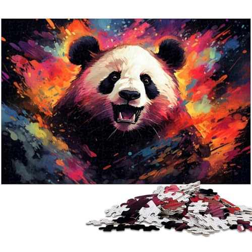 Puzzle für Erwachsene 1000 Teile farbenfrohes psychedelisches Panda Puzzle für Erwachsene Papierpuzzle lustiges Geschenk 1000 Teile (38 x 26 cm) von zouxangzz
