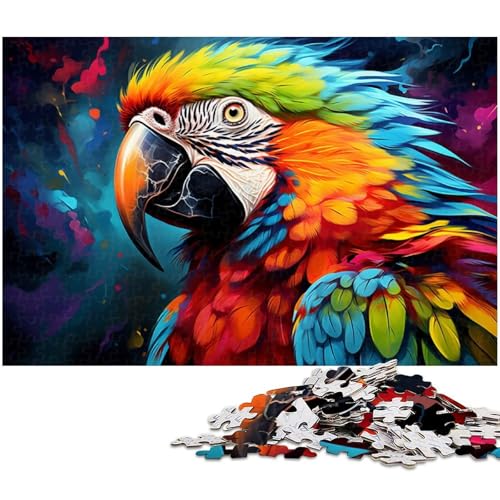 Puzzle für Erwachsene 1000 Teile farbenfrohes psychedelisches Papagei Puzzle für Erwachsene Holzpuzzle tolle Geschenke zu Weihnachten 1000 Teile (75 x 50 cm) von zouxangzz