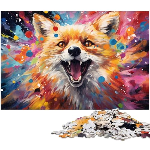 Puzzle für Erwachsene 1000 Teile farbenfrohes psychedelisches Polarfuchs Puzzle für Erwachsene Papierpuzzle tolle Geschenke zu Weihnachten 1000 Teile (38 x 26 cm) von zouxangzz