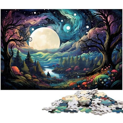 Puzzle für Erwachsene 1000 Teile farbenfrohes psychedelisches Puzzle mit mystischem Regenbogenmond für Erwachsene Holzspiele für die ganze Familie Weihnachts Geburtstagsgeschenke 1000 Teile(75x50cm) Puzzle für Erwachsene 1000 Teile farbenfrohes psychedelisches Puzzle mit mystischem Regenbogenmond für Erwachsene Holzspiele für die ganze Familie Weihnachts Geburtstagsgeschenke 1000 Teile(75x50cm) von zouxangzz