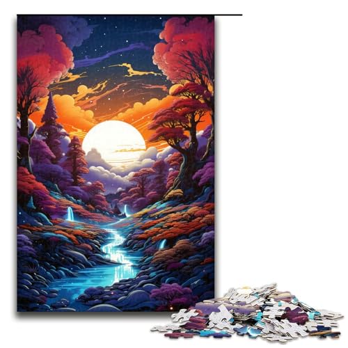 Puzzle für Erwachsene 1000 Teile farbenfrohes psychedelisches Schönheitslandschaftspuzzle Holzpuzzle Lernspiel Herausforderungsspielzeug 75 x 50 cm Puzzle für Erwachsene 1000 Teile farbenfrohes psychedelisches Schönheitslandschaftspuzzle Holzpuzzle Lernspiel Herausforderungsspielzeug 75 x 50 cm von zouxangzz