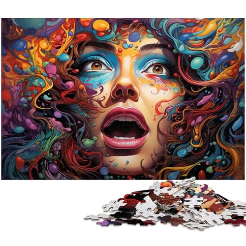 Puzzle für Erwachsene 1000 Teile farbenfrohes psychedelisches Schwebepuzzle für Erwachsene Holzspiele für die ganze Familie Weihnachts und Geburtstagsgeschenke 1000 Teile (75 x 50 cm) von zouxangzz