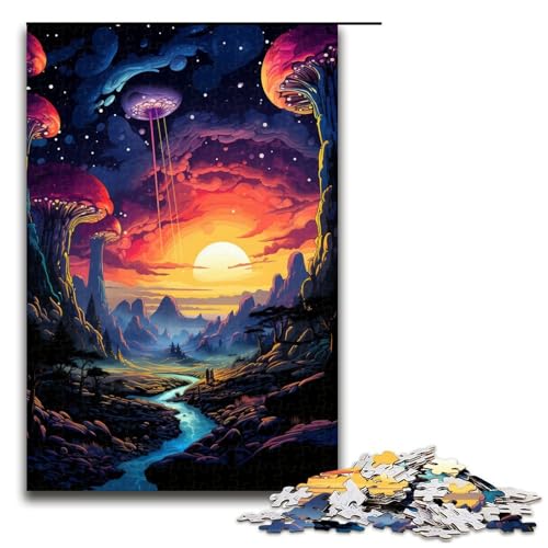 Puzzle für Erwachsene 1000 Teile farbenfrohes psychedelisches Traumland Heimdekoration Puzzlespielzeug Geschenk für die ganze Familie 75 x 50 cm von zouxangzz
