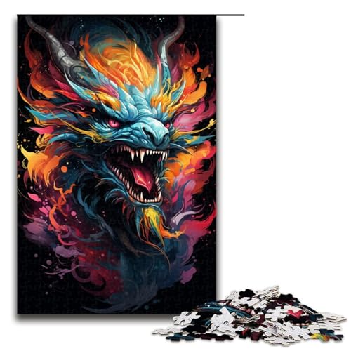 Puzzle für Erwachsene 1000 Teile farbenfrohes psychedelisches asiatisches Drachen Holzpuzzle für Kinder Lernspiel 75 x 50 cm Puzzle für Erwachsene 1000 Teile farbenfrohes psychedelisches asiatisches Drachen Holzpuzzle für Kinder Lernspiel 75 x 50 cm von zouxangzz