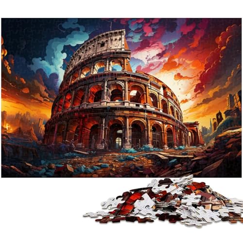 Puzzle für Erwachsene 1000 Teile farbenfrohes römisches Kolosseum Puzzle EIN Kunstwerk für Teenager ab 14 Jahren (Größe 38 x 26 cm) von zouxangzz