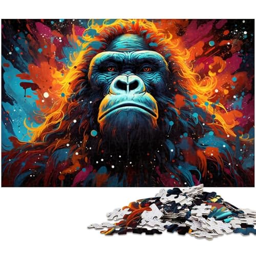 Puzzle für Erwachsene 1000 Teile farbenfrohes wütendes Orang Utan Puzzle für Erwachsene Holzpuzzle tolle Geschenke zu Weihnachten 1000 Teile (75 x 50 cm) von zouxangzz