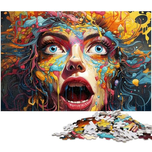 Puzzle für Erwachsene 1000 Teile farbige Neon Frau Puzzle für Erwachsene Holzspiele für die ganze Familie Weihnachts und Geburtstagsgeschenke 1000 Teile (75 x 50 cm) von zouxangzz