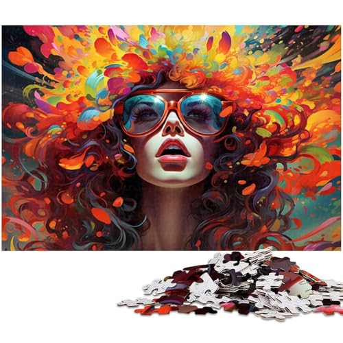 Puzzle für Erwachsene 1000 Teile farbige Neon Frauen Puzzles für Holzpuzzles pädagogisches Spielzeug zum Stressabbau 1000 Teile (75 x 50 cm) von zouxangzz
