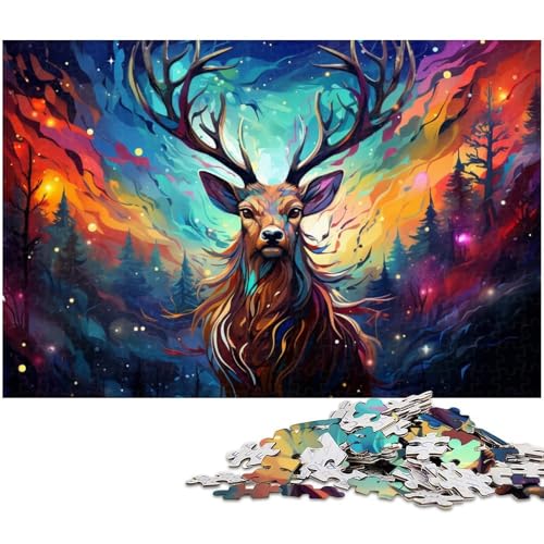 Puzzle für Erwachsene 1000 Teile farbiges Sikahirsch Puzzle für Erwachsene Holzpuzzle Heimdekoration 1000 Teile (75 x 50 cm) von zouxangzz