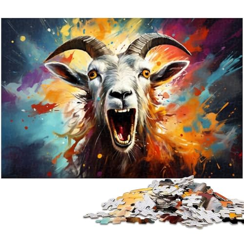 Puzzle für Erwachsene 1000 Teile farbiges Ziegen Puzzle für Erwachsene Holzpuzzle Heimdekoration 1000 Teile (75 x 50 cm) von zouxangzz