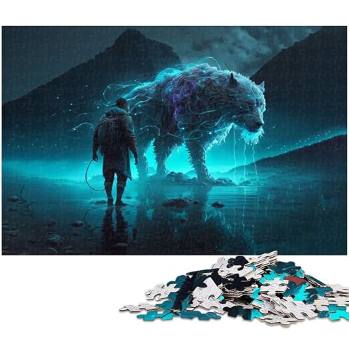 Puzzle für Erwachsene 1000 Teile futuristischer Catamount anspruchsvolles Spiel Spielzeug Weihnachtspuzzle Geschenke (Größe 38 x 26 cm) von zouxangzz