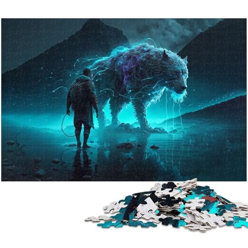 Puzzle für Erwachsene 1000 Teile futuristischer Catamount anspruchsvolles Spiel Spielzeug Weihnachtspuzzle Geschenke (Größe 75 x 50 cm) von zouxangzz