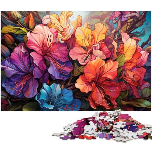 Puzzle für Erwachsene 1000 Teile psychedelische Bunte Blumen Puzzle für Erwachsene Holzspiele für die ganze Familie Weihnachts und Geburtstagsgeschenke 1000 Teile (75 x 50 cm) von zouxangzz