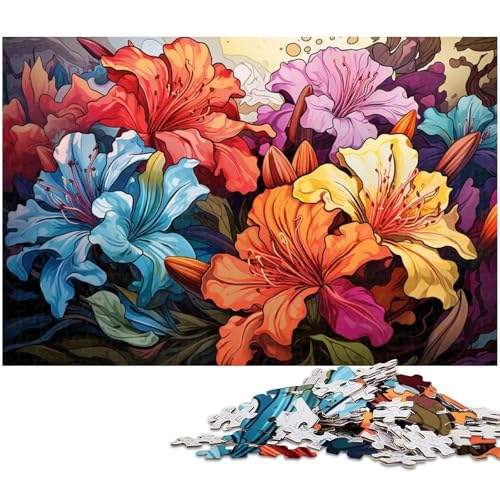 Puzzle für Erwachsene 1000 Teile psychedelische Bunte Blumen Puzzle für Erwachsene Holzspiele für die ganze Familie Weihnachts und Geburtstagsgeschenke 1000 Teile (75 x 50 cm) von zouxangzz