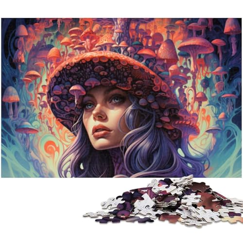 Puzzle für Erwachsene 1000 Teile psychedelische Hexen Puzzles für Holzpuzzles pädagogisches Spielzeug zum Stressabbau (Größe 75 x 50 cm) von zouxangzz