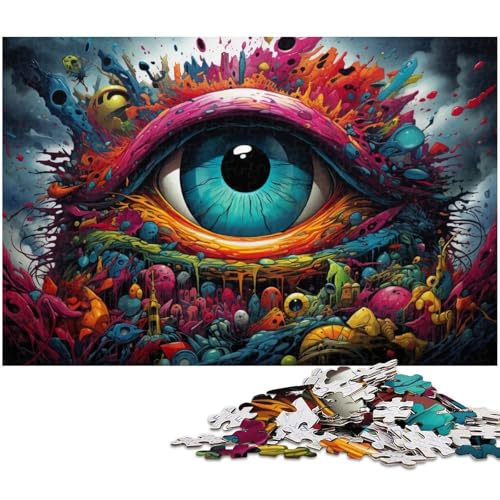 Puzzle für Erwachsene 1000 Teile psychedelische Kunst Puzzles für Holzpuzzles pädagogisches Spielzeug zum Stressabbau 1000 Teile (75 x 50 cm) von zouxangzz