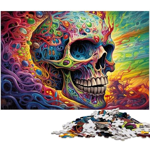 Puzzle für Erwachsene 1000 Teile psychedelische Skelettwelt Puzzles für Holzpuzzles pädagogisches Spielzeug zum Stressabbau 1000 Teile (75 x 50 cm) von zouxangzz