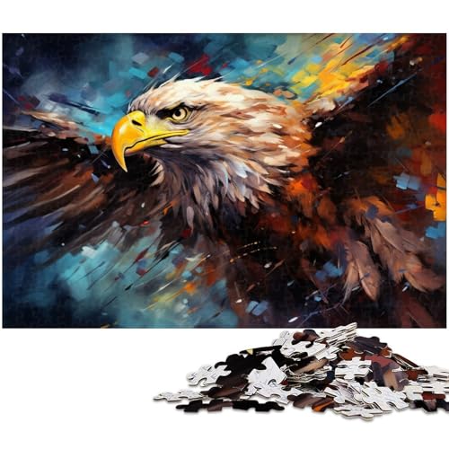 Puzzle für Erwachsene 1000 Teile psychedelisches Adlergemälde Holzpuzzle – Lernspielzeug Familienspiele 1000 Teile (75 x 50 cm) von zouxangzz