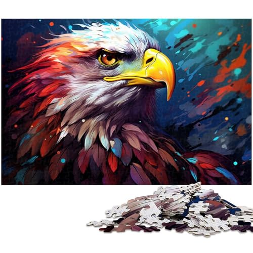 Puzzle für Erwachsene 1000 Teile psychedelisches Adlergemälde Holzpuzzle – Lernspielzeug Familienspiele 1000 Teile (75 x 50 cm) von zouxangzz