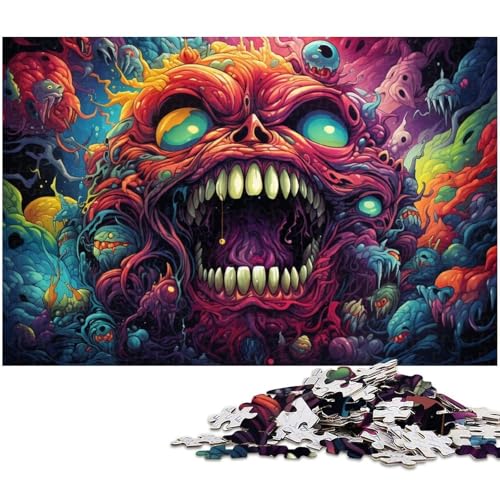Puzzle für Erwachsene 1000 Teile psychedelisches Farbkunstpapier Puzzle – Lernspielzeug Familienspiele 1000 Teile (38 x 26 cm) von zouxangzz