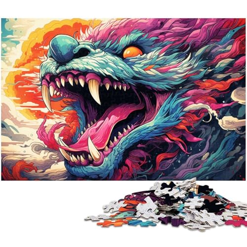 Puzzle für Erwachsene 1000 Teile psychedelisches Farbtier Puzzle für Erwachsene Holzspiele für die ganze Familie Weihnachts und Geburtstagsgeschenke 1000 Teile (75 x 50 cm) von zouxangzz