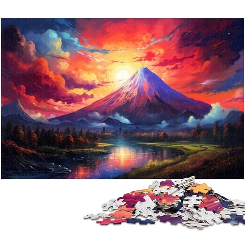 Puzzle für Erwachsene 1000 Teile psychedelisches farbenfrohes Landschaftspuzzle für Erwachsene Holzpuzzle Heimdekoration 1000 Teile (75 x 50 cm) von zouxangzz