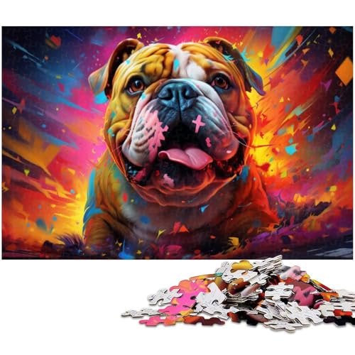 Puzzle für Erwachsene 1000 Teile sanfte Bulldogge Puzzles für Holzpuzzles pädagogisches Spielzeug zum Stressabbau 1000 Teile (75 x 50 cm) von zouxangzz
