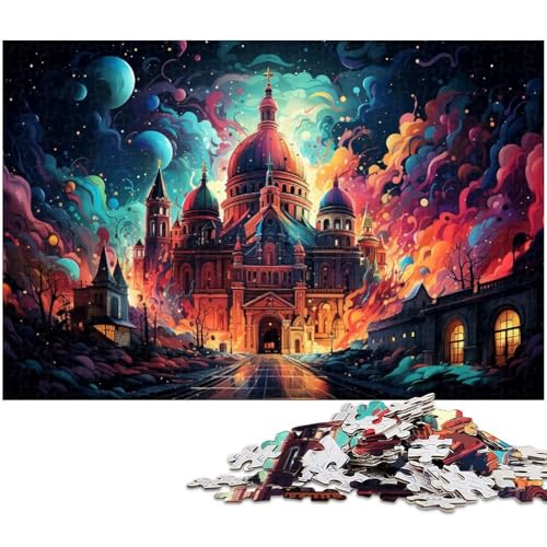 Puzzle für Erwachsene 1000 Teile schöne Bunte Gebäude Puzzles für Holzpuzzles pädagogisches Spielzeug zum Stressabbau 1000 Teile (75 x 50 cm) von zouxangzz