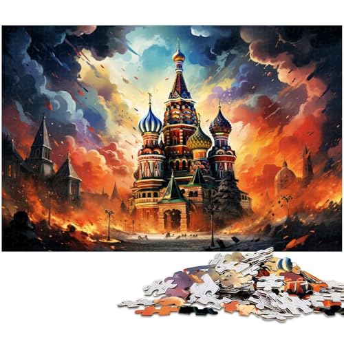 Puzzle für Erwachsene 1000 Teile schöne farbenfrohe Gebäude Das Puzzle mit passendem Poster und Quizblatt 1000 Teile (75 x 50 cm) von zouxangzz