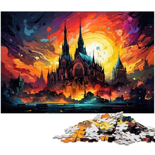 Puzzle für Erwachsene 1000 Teile schöne farbenfrohe Gebäude Puzzles für Holzpuzzles pädagogisches Spielzeug zum Stressabbau 1000 Teile (75 x 50 cm) von zouxangzz