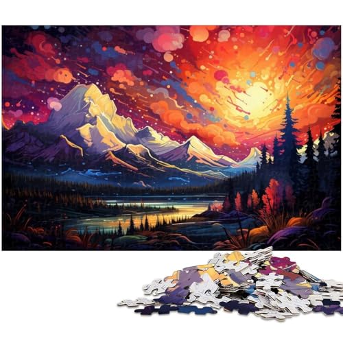 Puzzle für Erwachsene 1000 Teile schöne farbenfrohe Landschaft Puzzle für Erwachsene Papierpuzzle tolle Geschenke zu Weihnachten 1000 Teile (38 x 26 cm) von zouxangzz