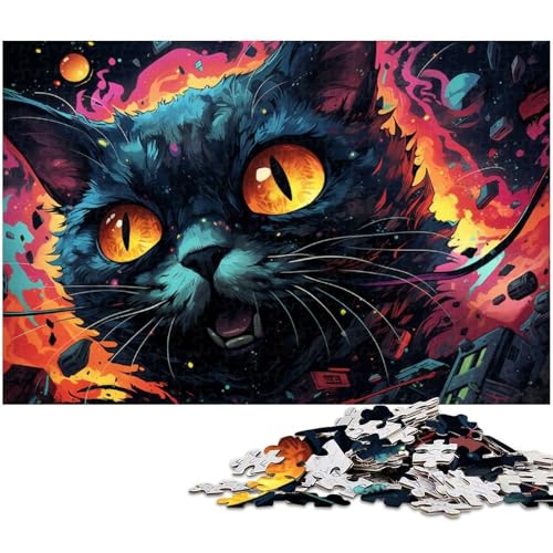 Puzzle für Erwachsene 1000 Teile schönes schwarzes Katzenpuzzle für Erwachsene Holzspiele für die ganze Familie Weihnachts und Geburtstagsgeschenke 1000 Teile (75 x 50 cm) von zouxangzz