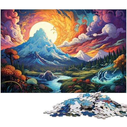 Puzzle für Erwachsene 1000 Teile seltsame Bunte Berggipfel Puzzles für Holzpuzzles pädagogisches Spielzeug zum Stressabbau 1000 Teile (75 x 50 cm) von zouxangzz
