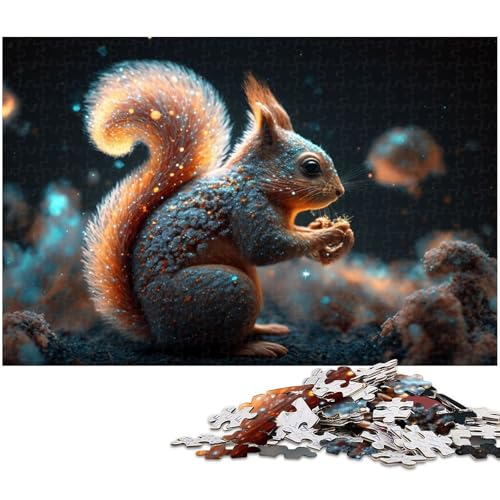 Puzzle für Erwachsene 1000 Teile süßes Eichhörnchen Puzzle für Papierpuzzles pädagogisches Spielzeug zum Stressabbau (Größe 38 x 26 cm) von zouxangzz