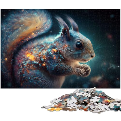 Puzzle für Erwachsene 1000 Teile süßes Eichhörnchen anspruchsvolles Spiel Spielzeug Weihnachtspuzzle Geschenke (Größe 38 x 26 cm) von zouxangzz