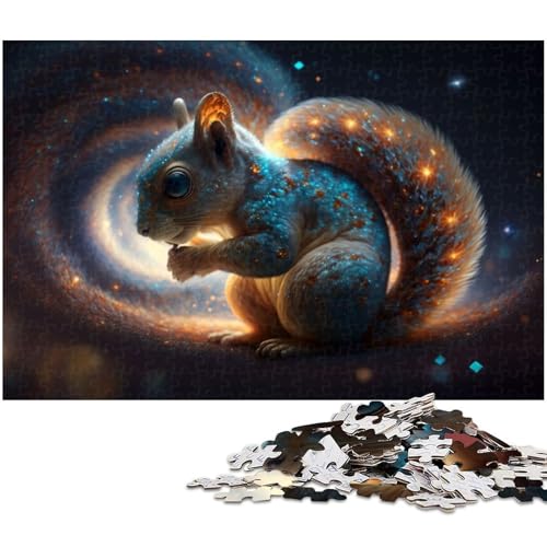 Puzzle für Erwachsene 1000 Teile süßes Eichhörnchen das Puzzle mit passendem Poster und Quizblatt (Größe 75 x 50 cm) von zouxangzz